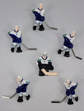 NHL Stiga Table-Top Rod Hockey Game NHL Vancouver Canucks 6 Player Team Set